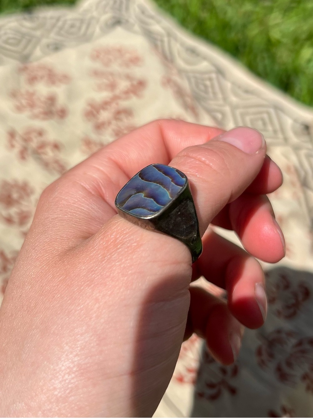 Sterling Silver Abalone Shell Ring - Picture 3 of 11